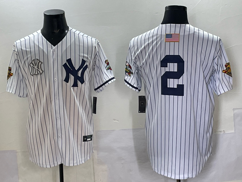 Men New York Yankees #2 white MLB 2025 Nike jersey 004->new york yankees->MLB Jersey